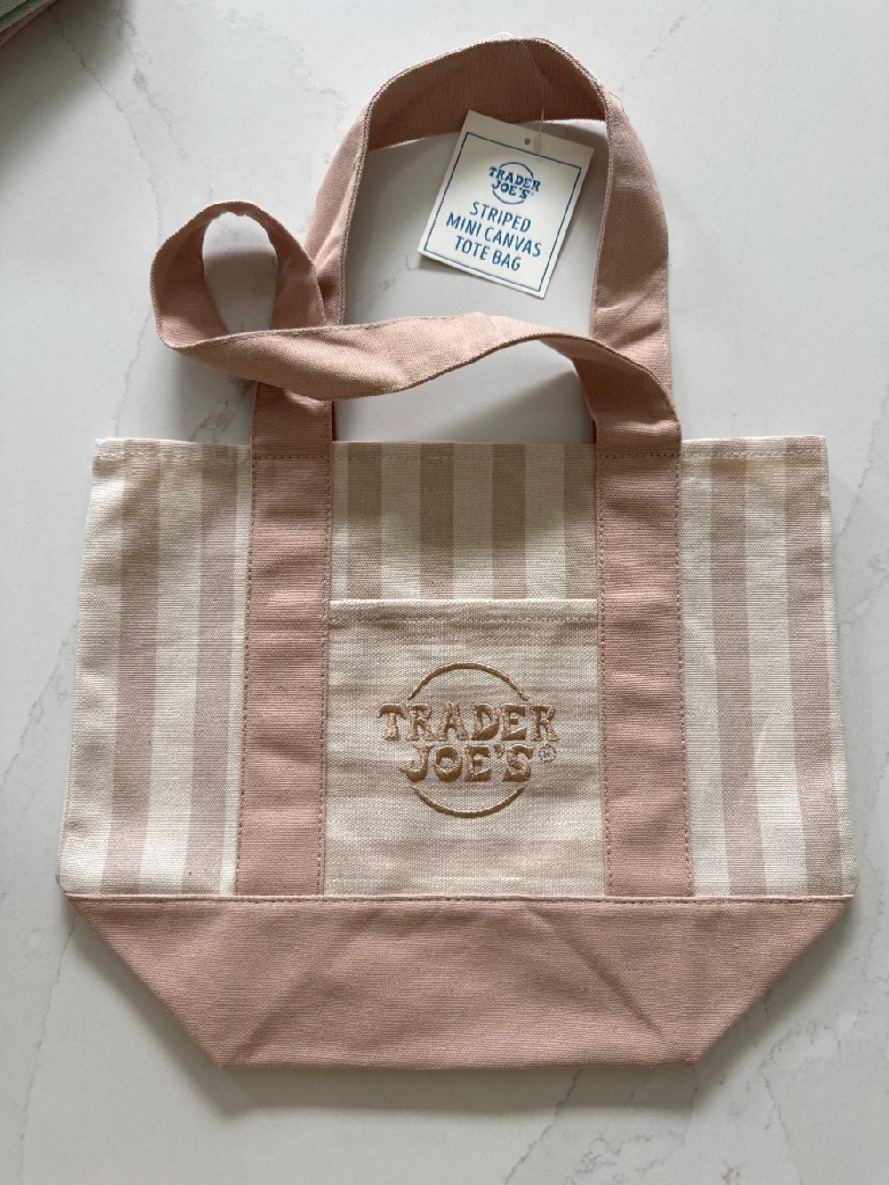 Trader Joes’s Striped mini canvas tote bag